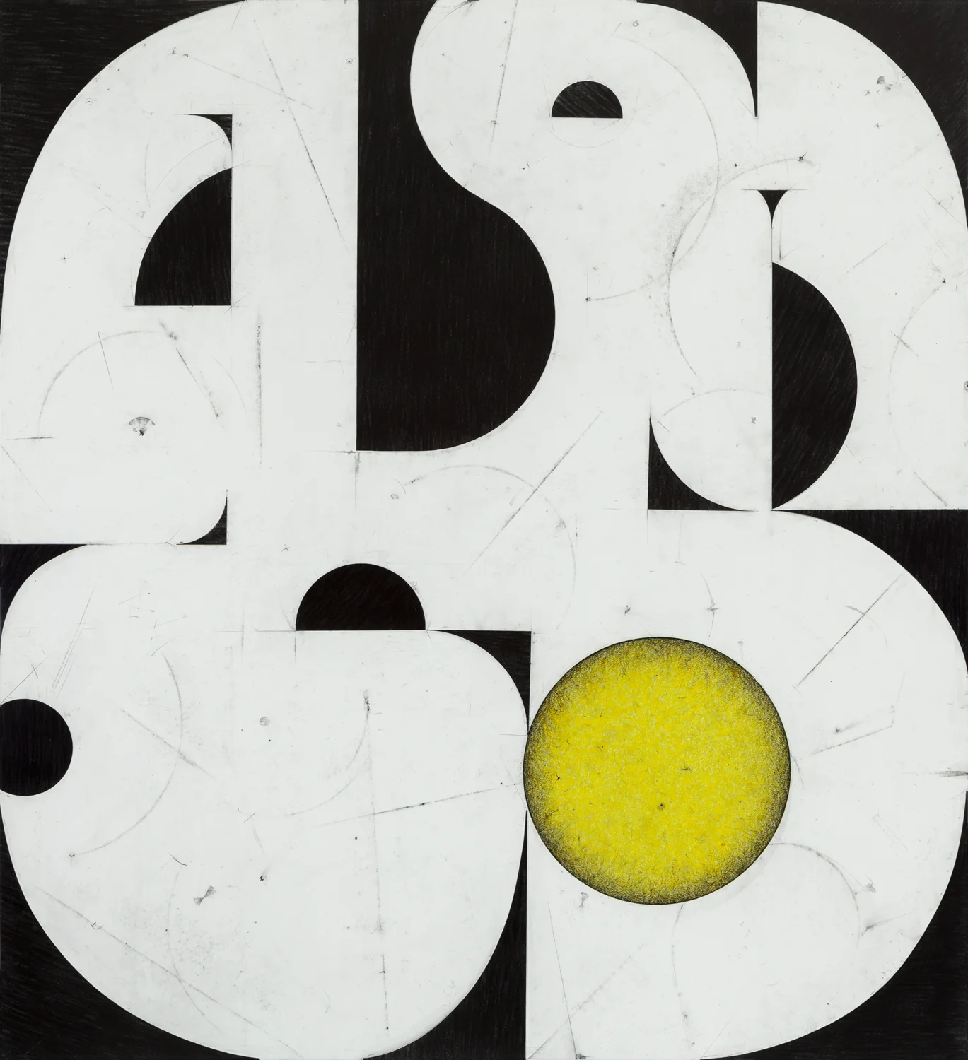 Sticks and Stones # 67, 2017, graphite and pastel on cut and collaged paper, 51 x 47 inches, 130 x 120 cm