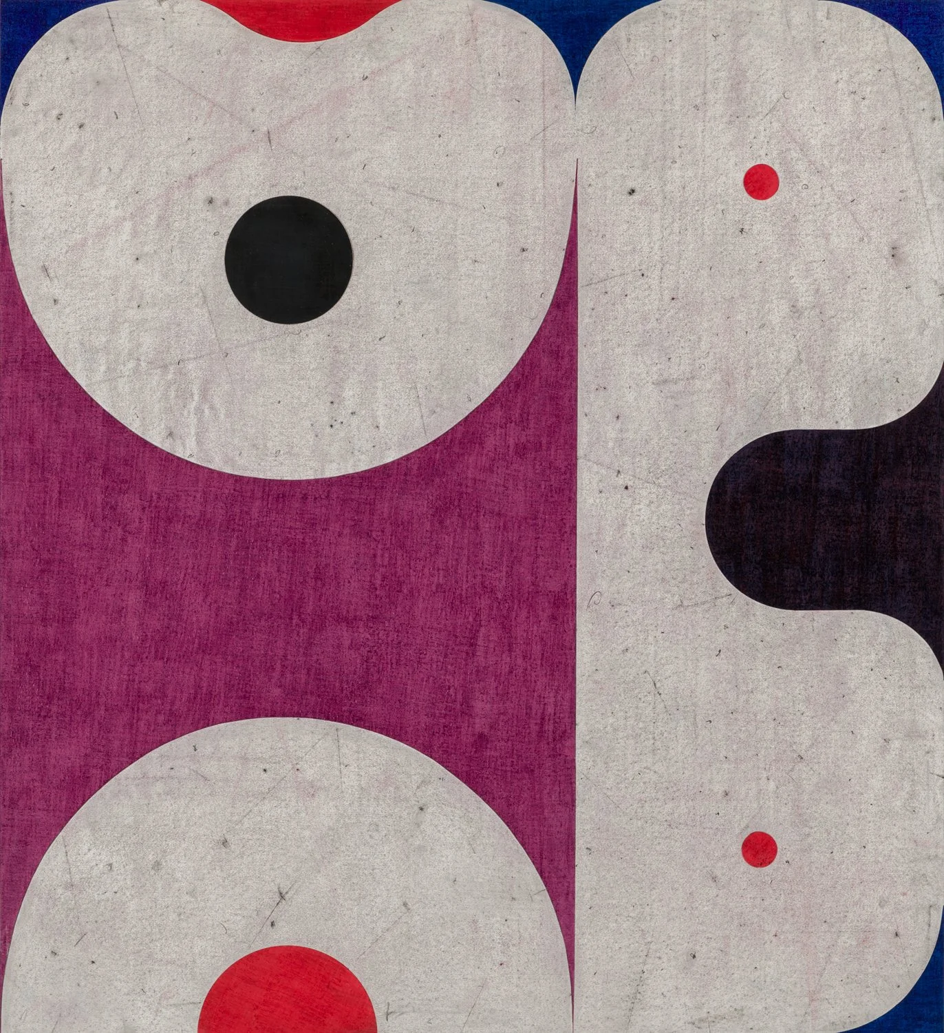   Shifting Structures #9 , 2024, Colored pencil on paper collaged on paper, 51 × 47 inches/ 131 × 119 cm 