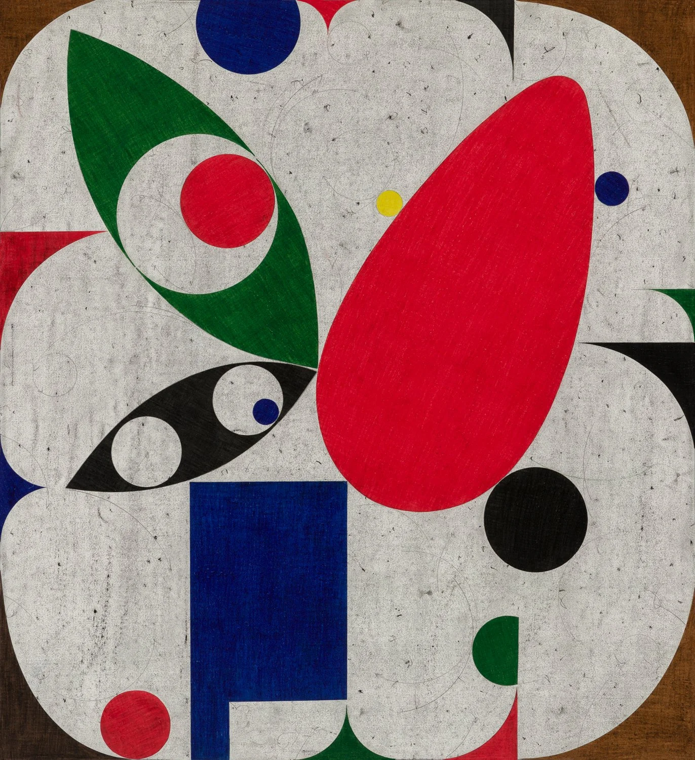   Informal Gardens #5 , 2025, Colored pencil on paper collaged on paper, 51 × 47 inches/ 131 × 119 cm 