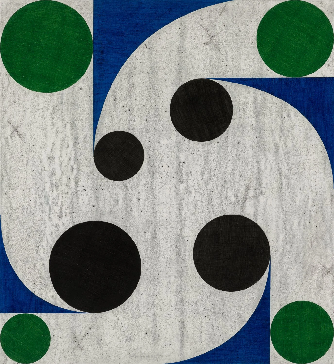   Informal Gardens #17 , 2025, Colored pencil on paper collaged on paper, 51 × 47 inches/ 131 × 119 cm 