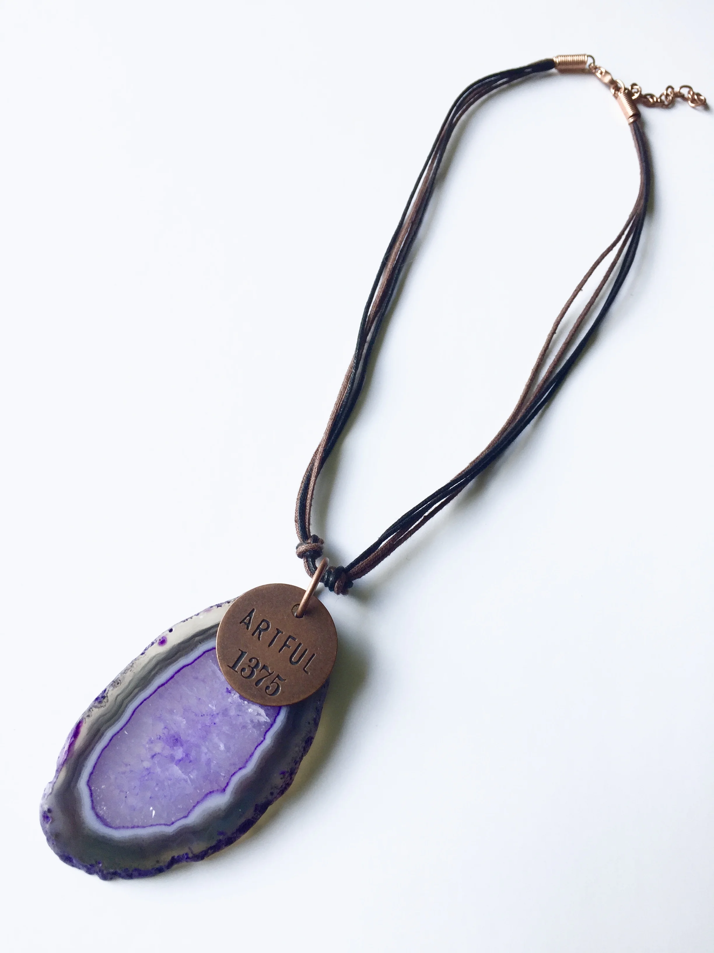 Artful Agate Slice Necklace
