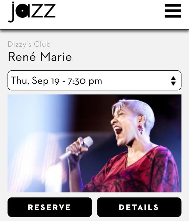 Tonight through Sunday, I&rsquo;ll be performing with the great Rene Marie @jazzdotorg