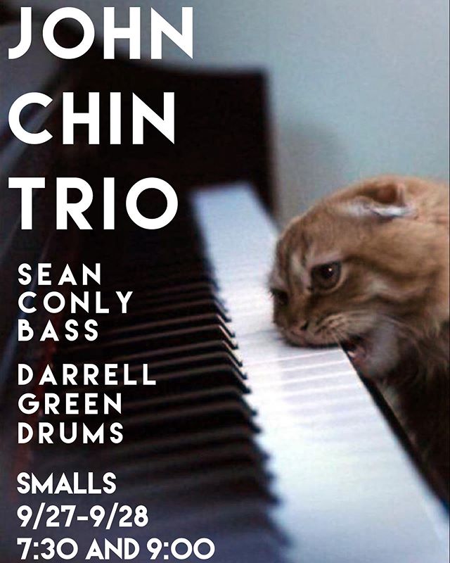 I&rsquo;ll be performing at @smallsjazzclub this Friday and Saturday with my trio with @sean_conly and @darrellgreendrummer