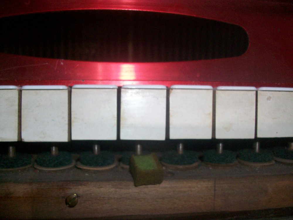 The level resting on the keys