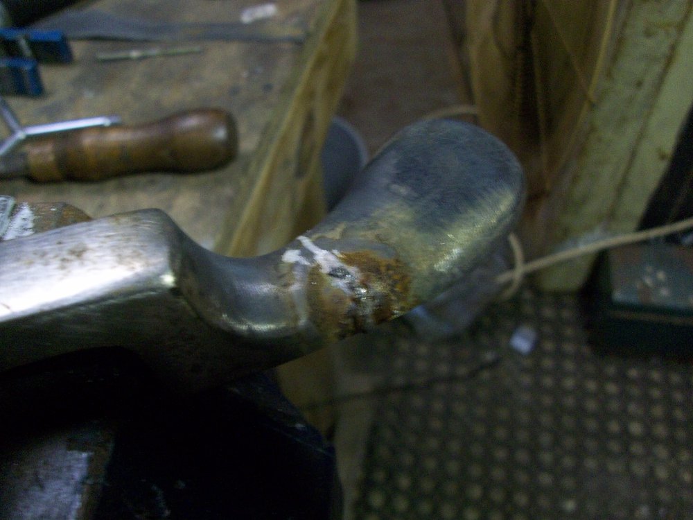 Pedal after brazing and before cleanup.