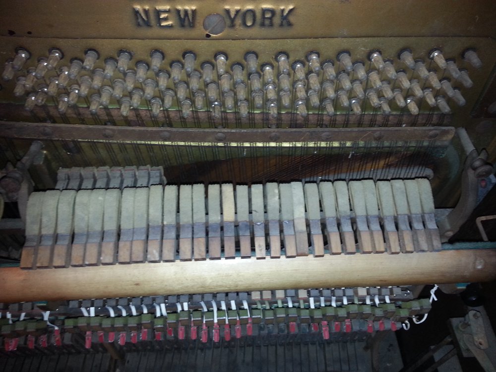 The top 20 or so notes in the piano do not require the damper mechanism