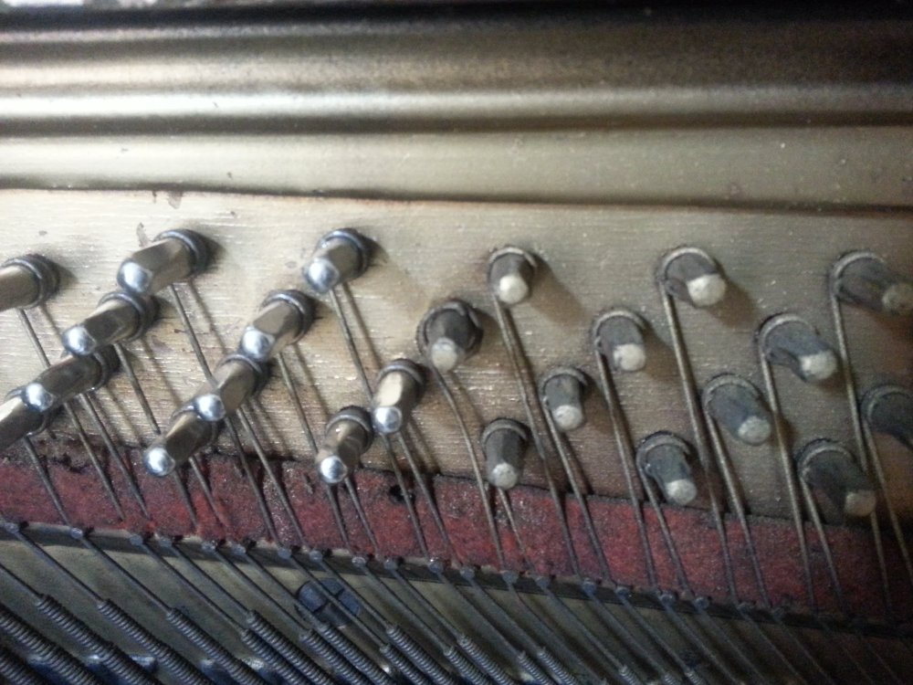 The tuning pin and coil after loosening 3/4ths of a turn.