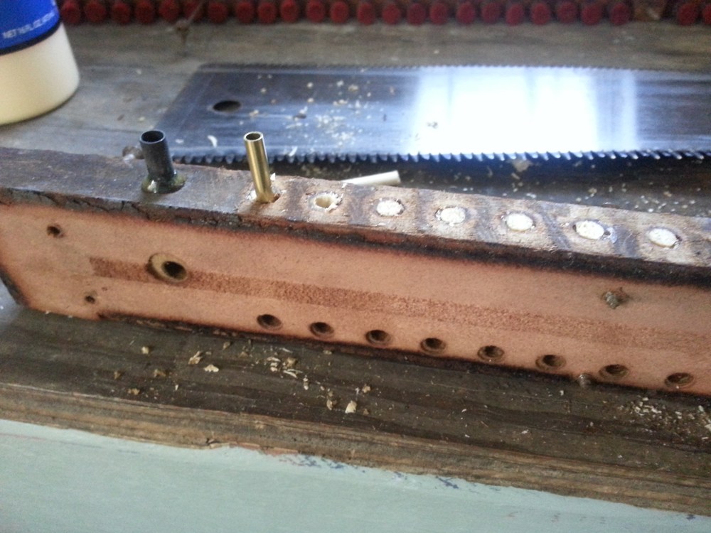 Plug after drilling and inserting a brass connector.