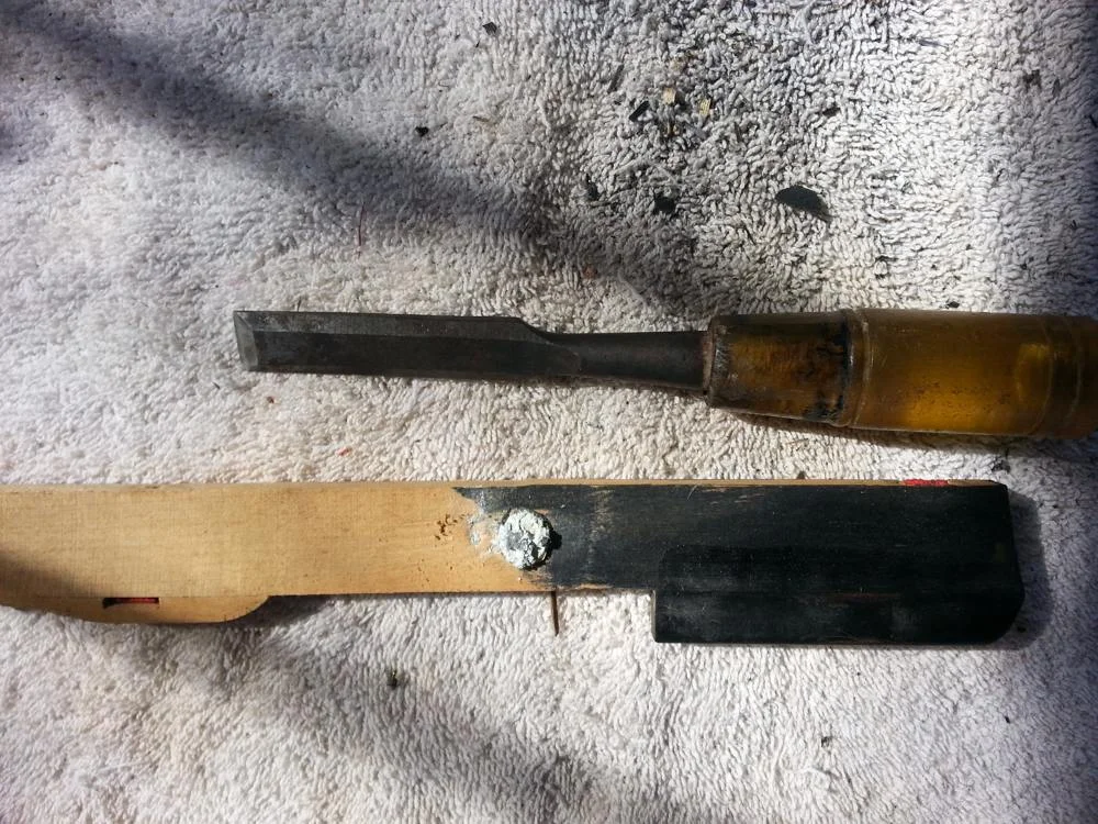 Make sure your chisel is sharp before cutting into the key-lead.