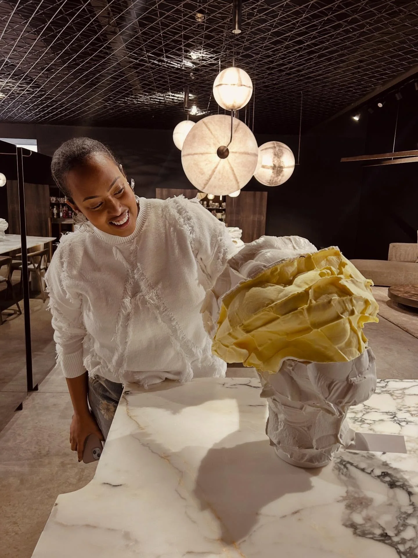 From the moment we opened the exhibition, we&rsquo;ve welcomed many wonderful visitors to Curated Connections 3: Deformed Study by Monika Patuszyńska.
Pictured here:
	1.	Bilen Zeremariam, Editor-in-Chief of Elise Magazine
	2.	Corinne Julius, one of t