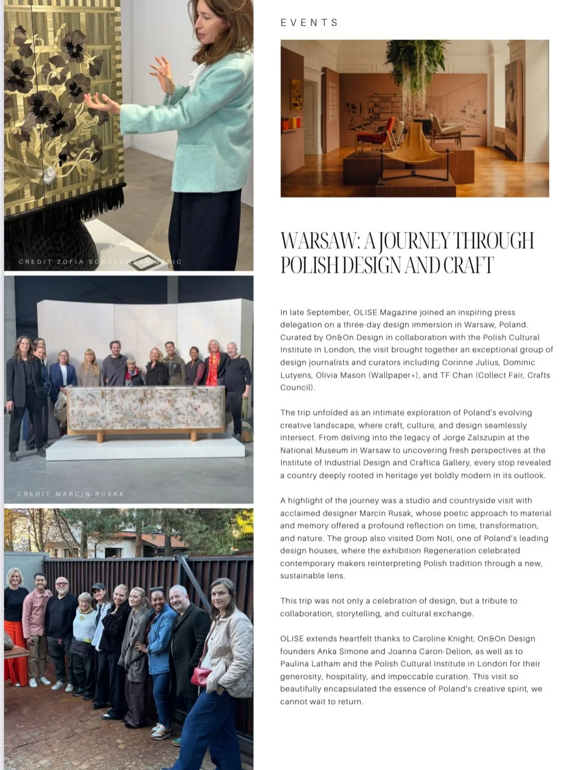 On&amp;On Designs x OL&Iacute;SE Magazine @olisemagazine 
So proud to see our Warsaw design immersion featured in OL&Iacute;SE Edition 4. As On&amp;On Designs, we curated and led this press journey in collaboration with the Polish Cultural Institute 