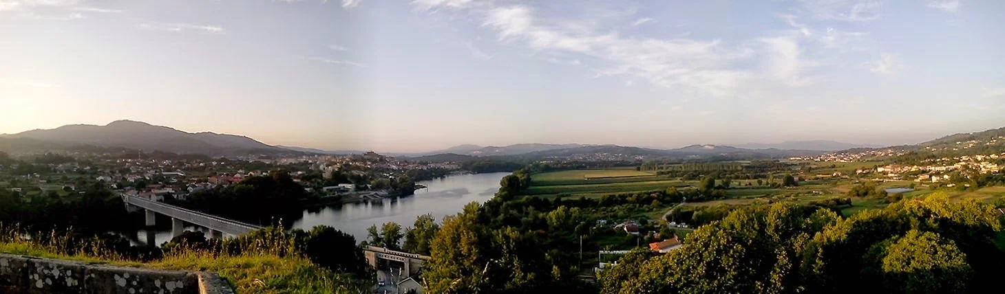 LeftL Tui, Spain. Right: Valença, Portugal. The Minho river is the natural border between the countries