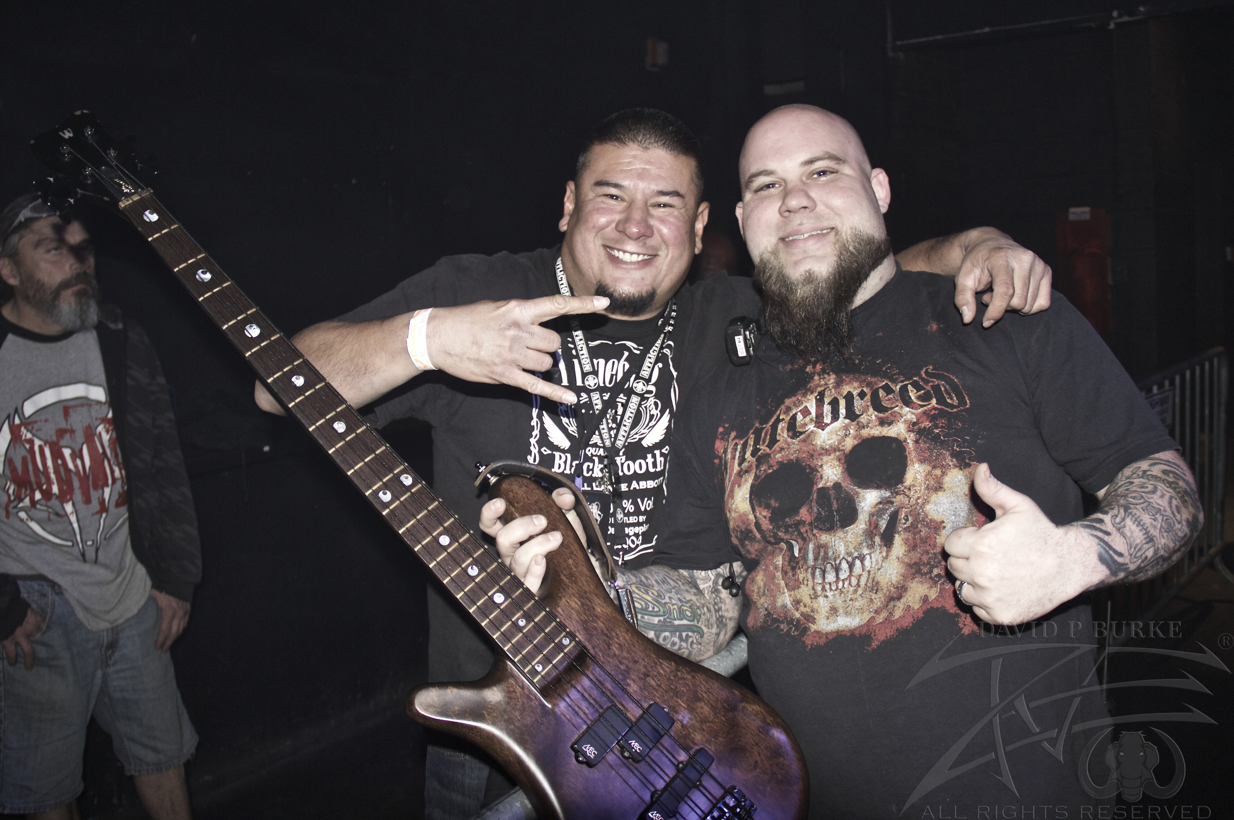 Joseph with Hellyeah's bass tech photo: David Burke