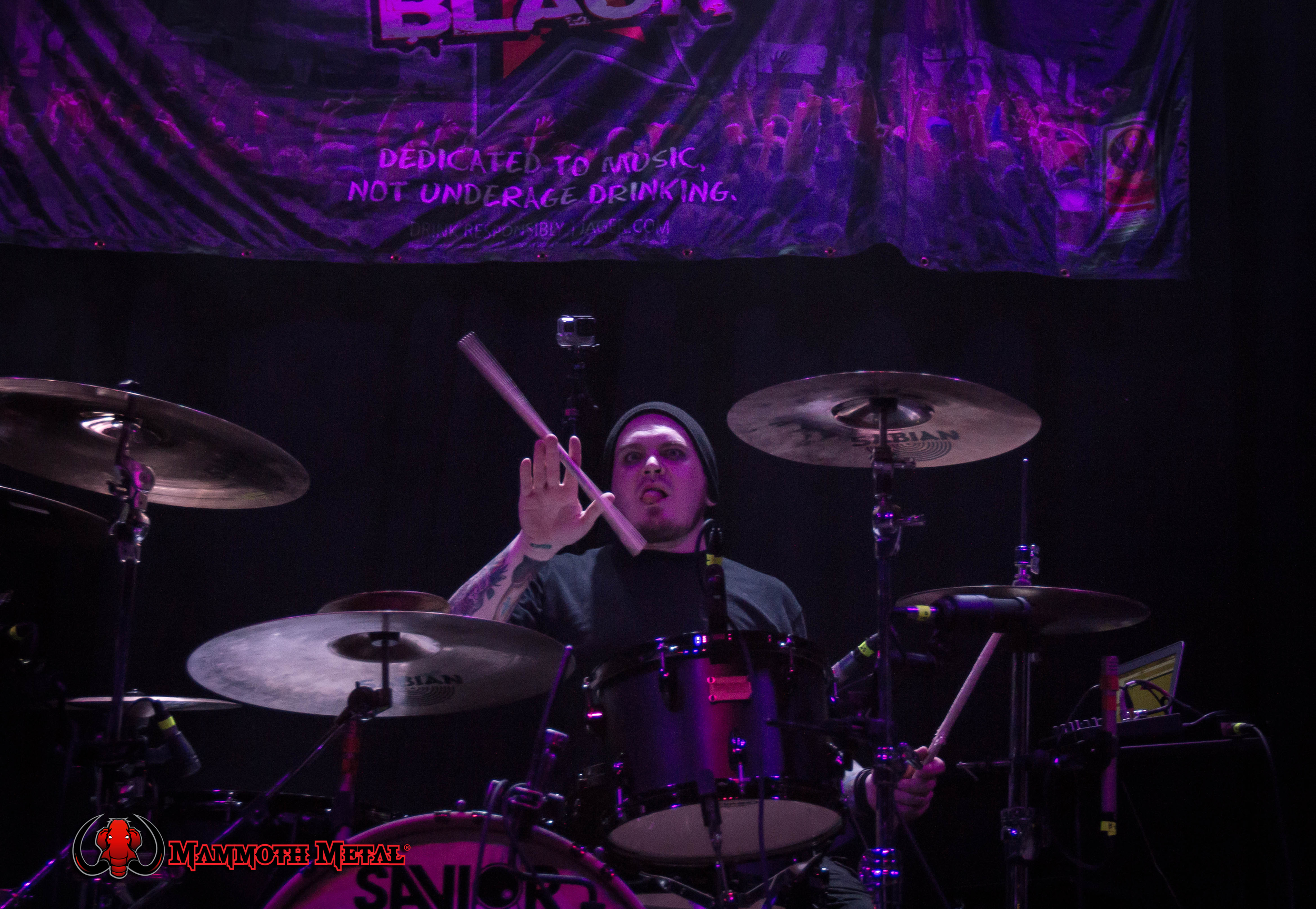 Lola Black's Ryan Oakes dazzling us with mad drum skillz photo: David Burke