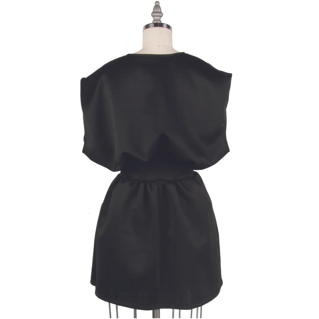Alexander Michael Snyder AMS Atelier basics for women's clothing and lingerie. black neoprene zipper front cinch dress