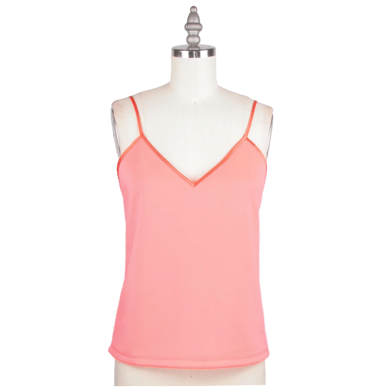 Alexander Michael Snyder AMS Atelier basics for women's clothing and lingerie. Coral orange Neoprene tank top