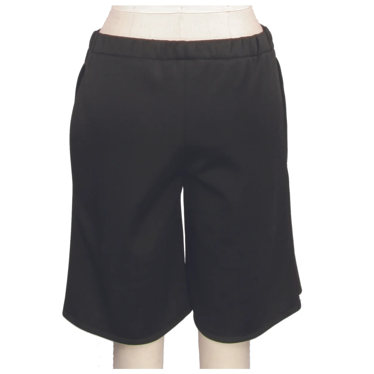 Alexander Michael Snyder AMS Atelier basics for women's clothing and lingerie. black neoprene draped short