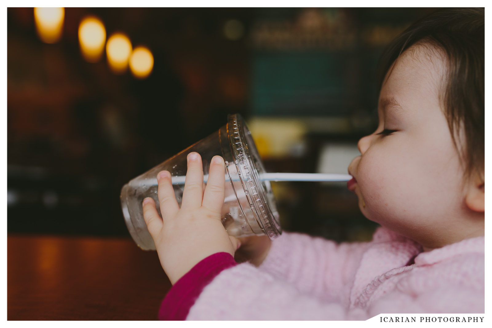 Vee, you've been SUPER into drinking your water out of a straw lately. You have a new technique where you bite down on the straw then purse your lips in and out while drinking.