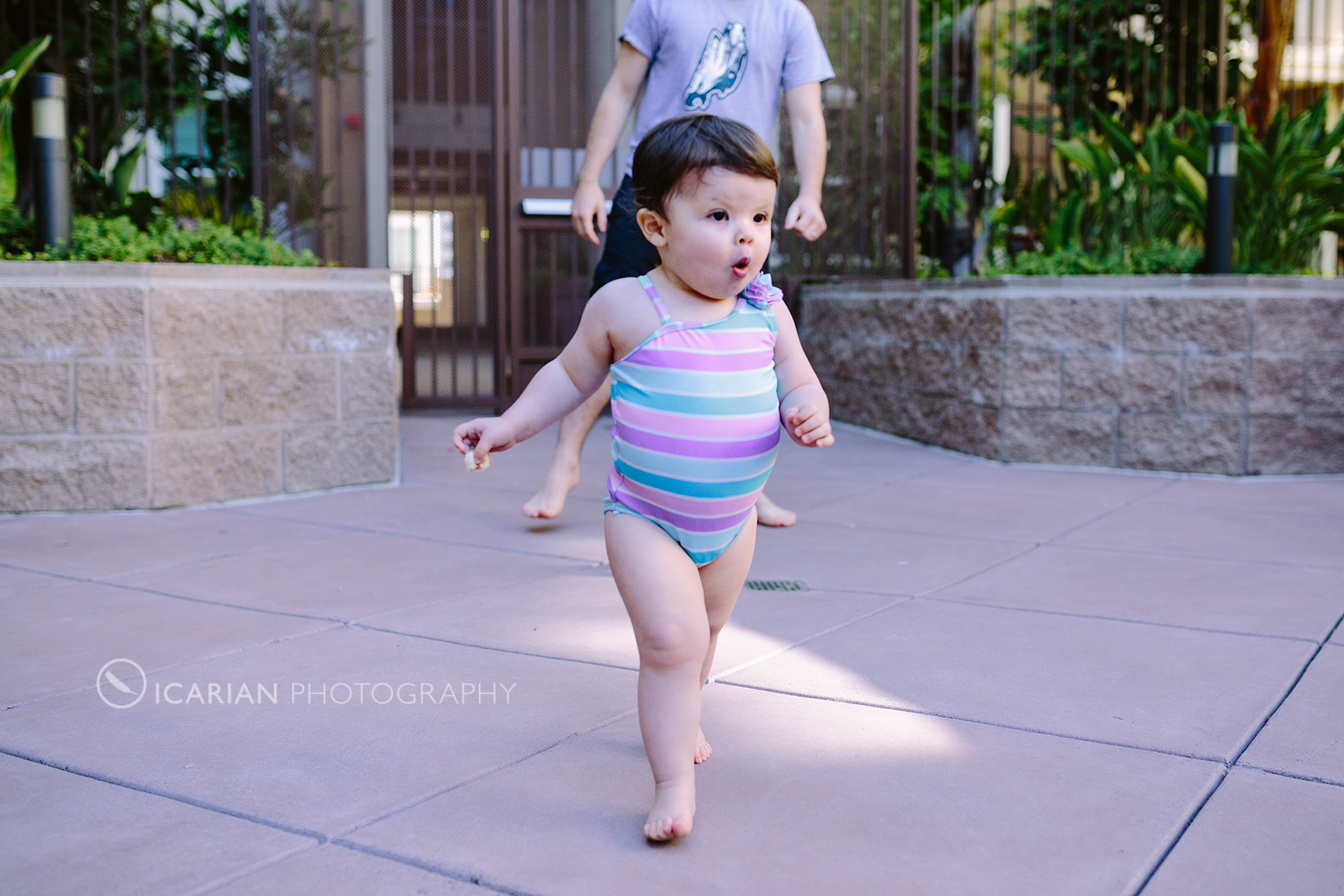 At Illum's 2nd birthday party, you girls wore your new swimsuits that your cousin gave to you. Ru, you were most excited to swim...