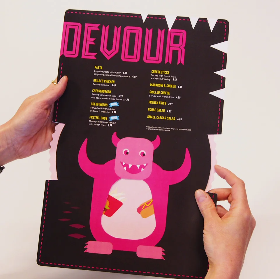 Dave and Busters Kids Menu