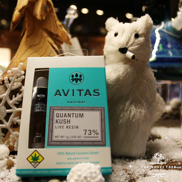 Find very high limonene concentrations in Avitas Quantum Kush Live Resin Cartridge