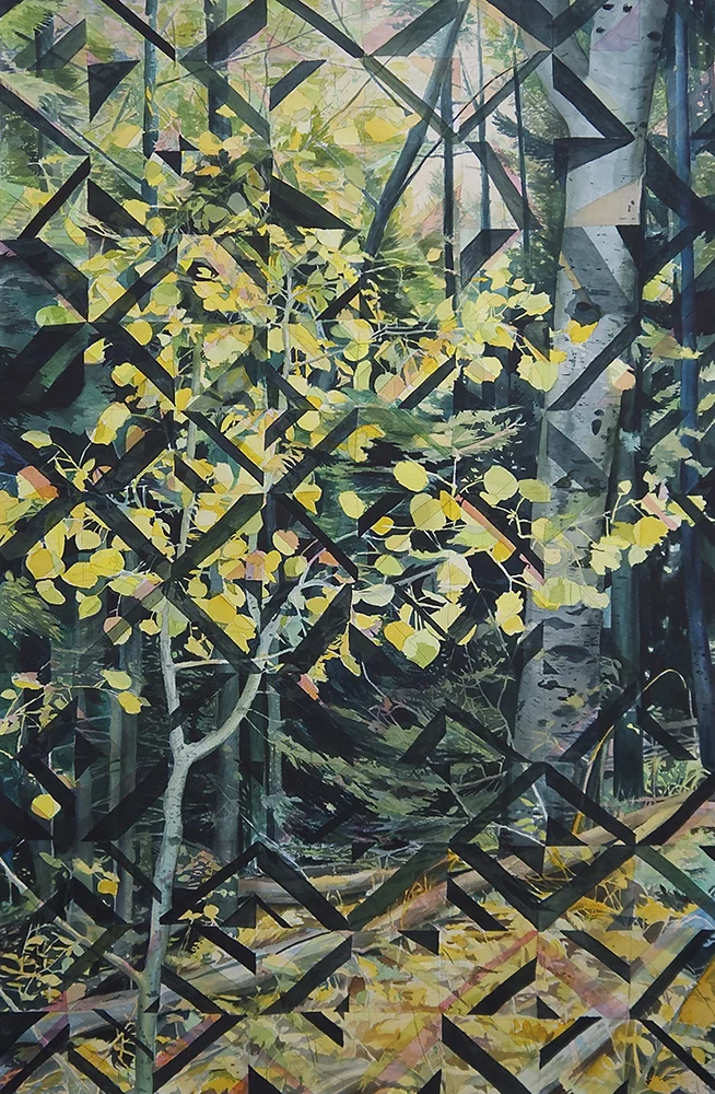 Matthew Mullins, Chicoma, Acrylic Ink and Watercolor on Paper, 58" x 38"