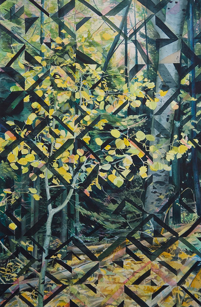 Matthew Mullins, Chicoma , Acrylic Ink and Watercolor, 58" x 38"