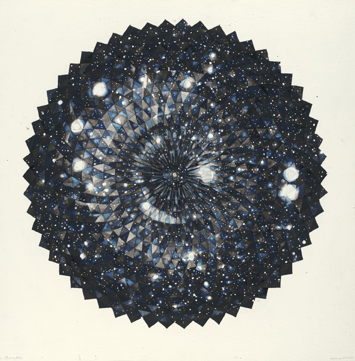 Matthew Mullins, The Creation of Copper (Pleiades), Watercolor and Copper on Paper, 24" x 24"