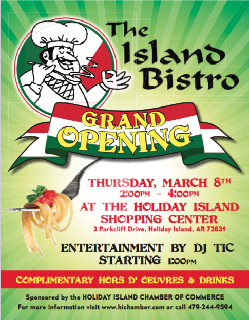 The Island Bistro's Grand Opening at Holiday Island Arkansas