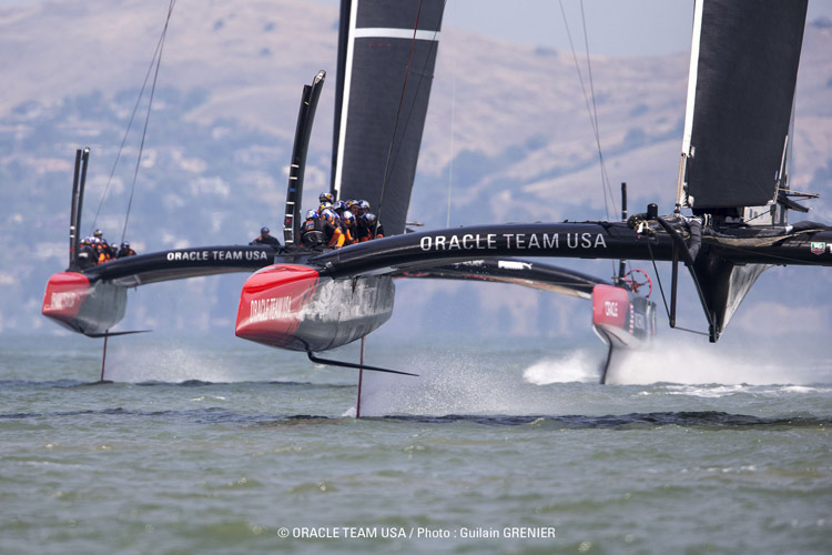 THe modern ac72 racing sailboat, with its rigid wing sail and hydrofoils, would make a horrible boat for 99.9% of the world image: cupinfo.com