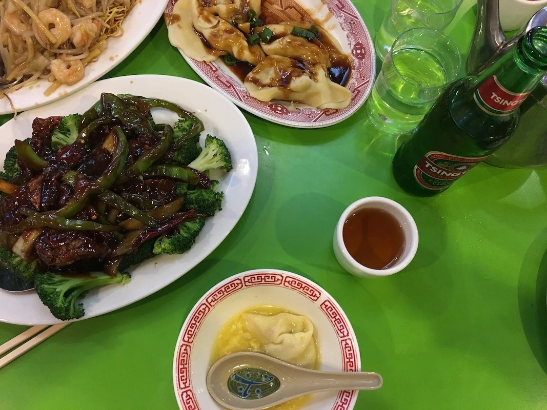 Dinner in Chinatown to celebrate Chinese New Year. We've been eating out a lot because it's NYC and our kitchen is full of boxes.