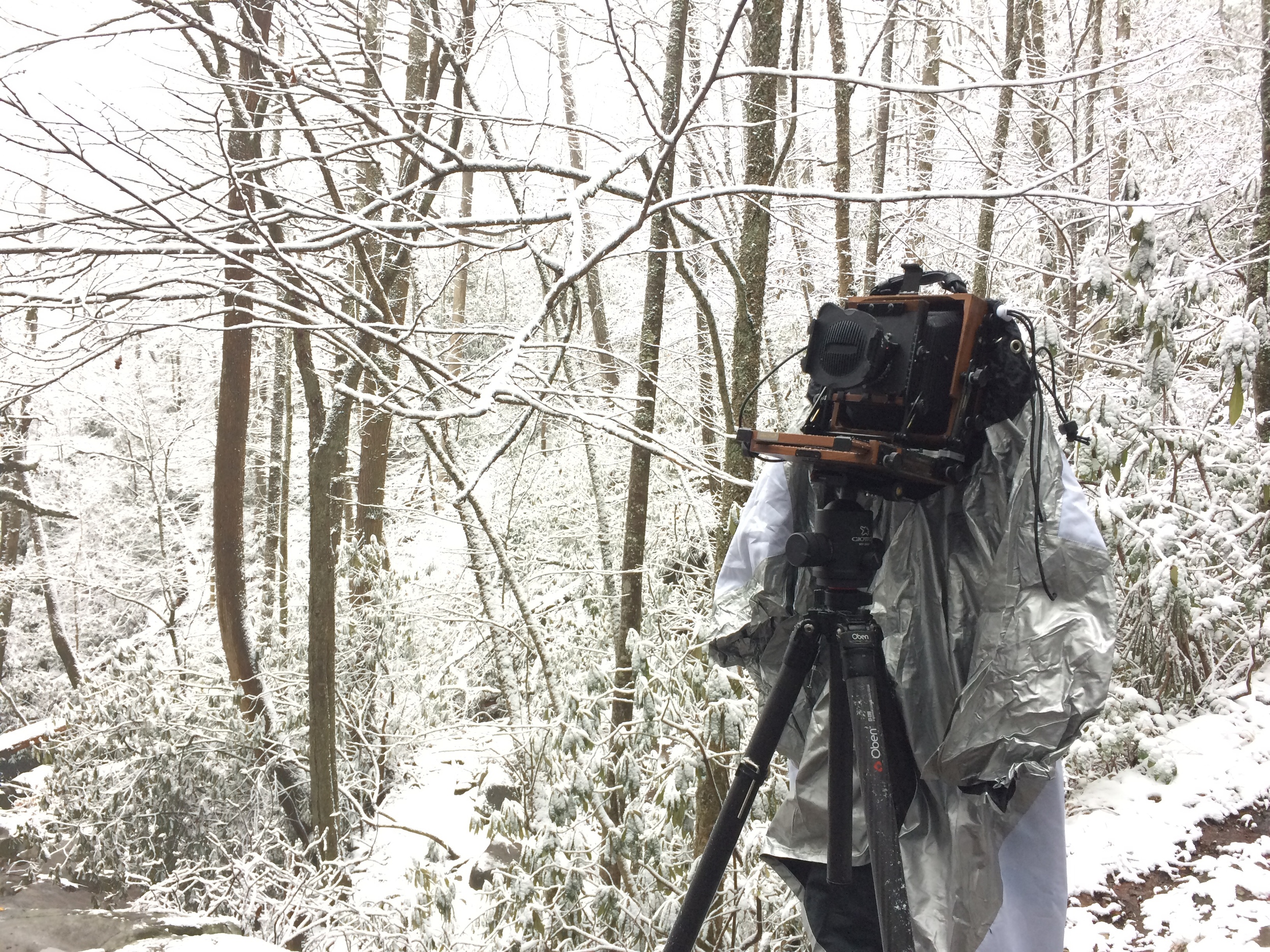 The camera uncovered during a brief break in the snow. (iPhone pic)
