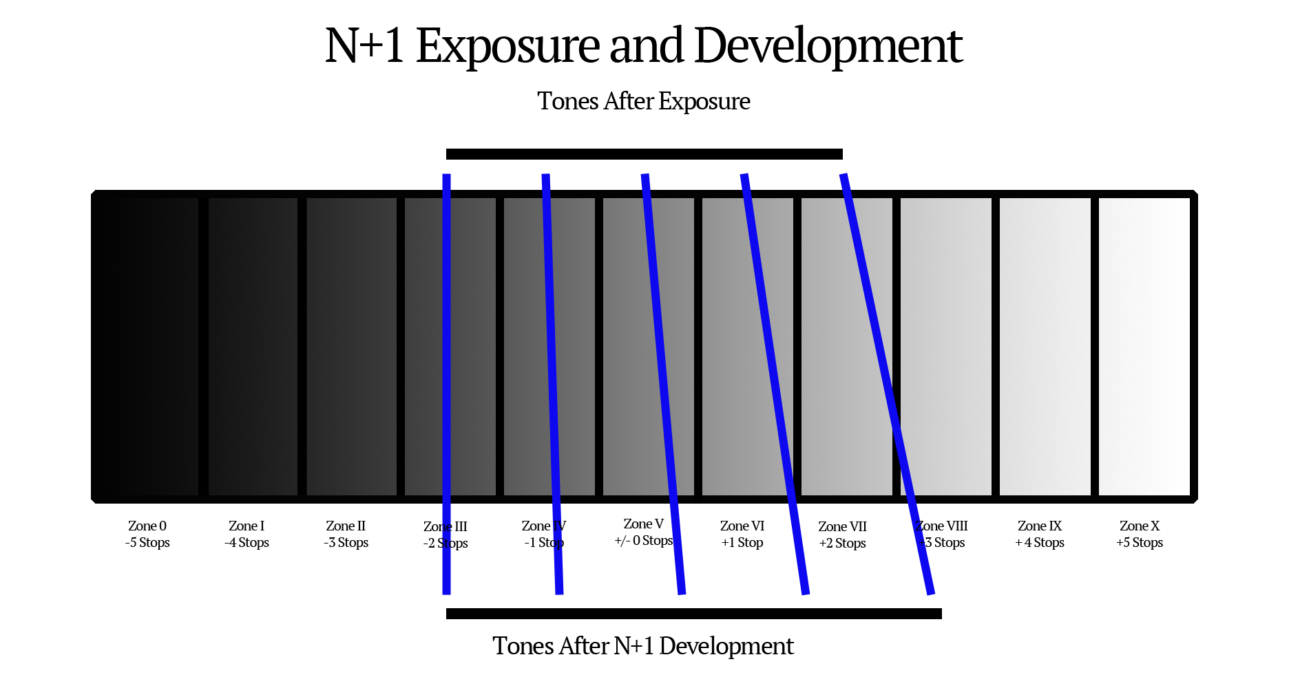 An image showing how the tonality of a scene can be expanded using very specific additional developing time.