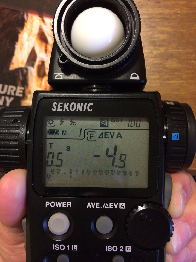 Use the AVE./^EV button to see where the other values in your scene fall.