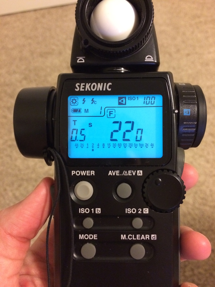 Metering off the top of the waterfall gave me 0.5s.  If I exposed for this time, my water would be a Zone V Middle gray shade.  Not ideal.