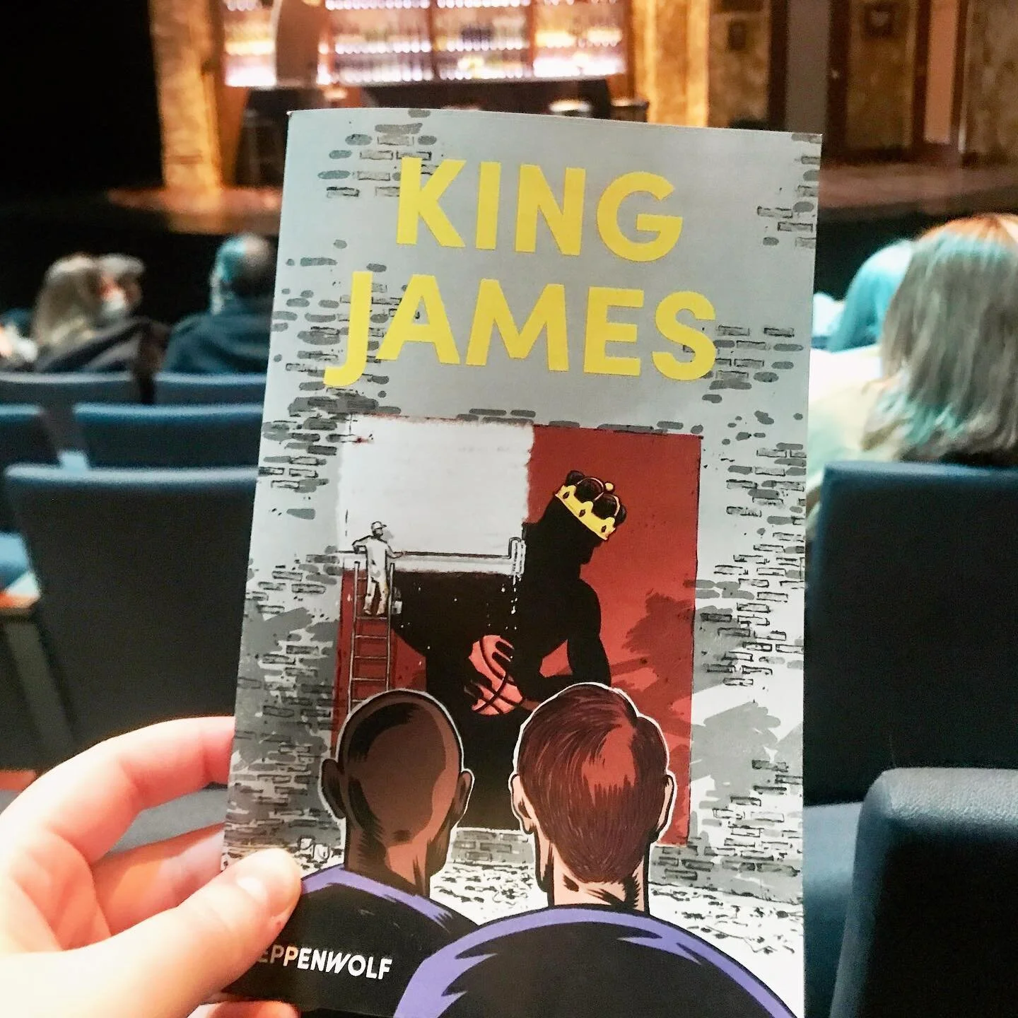a killer new @scofne play, the towering figure of lebron james, sitting next to a nice lady from akron who saw a poster and decided she had to be there, feels like 2016 in cleveland all over again