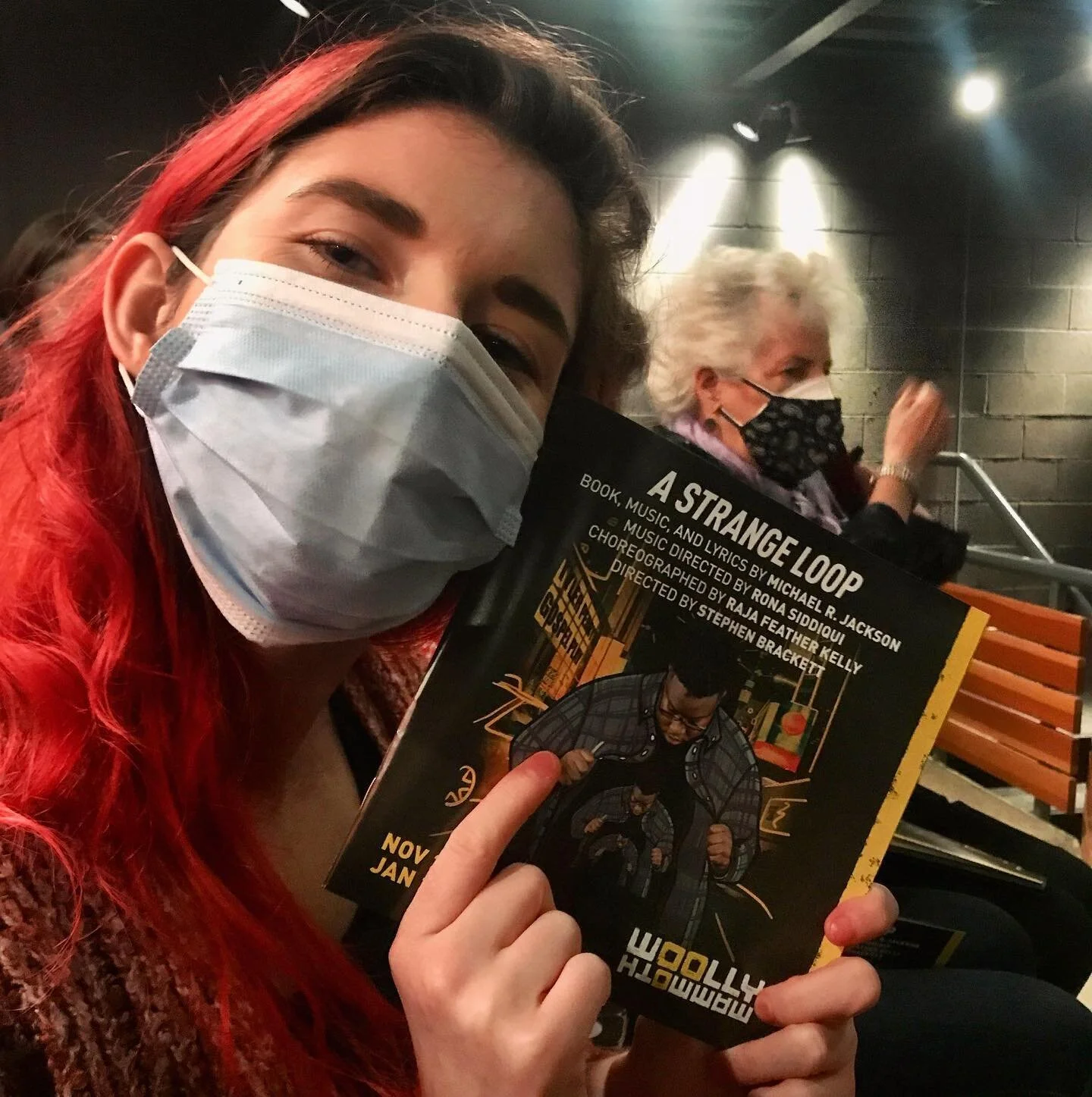 had to battle my way out of the dc snow globe the next day but so glad we made it to @woollymammothtc for @astrangeloopbwy! complete with a mid-show hold and understudy stepping in to beautifully save the day, that&rsquo;s live theatre baby!