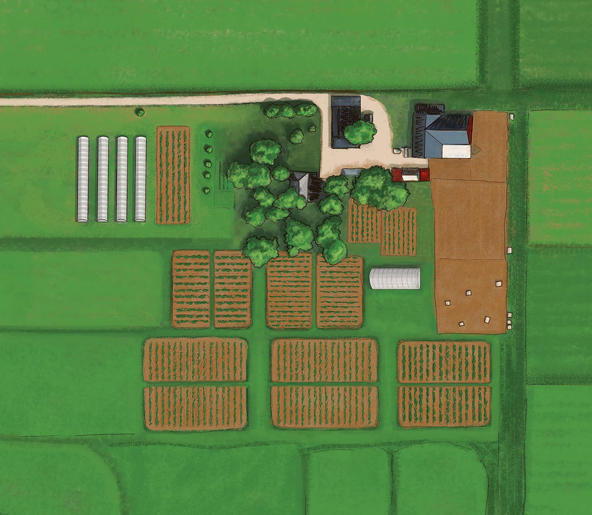 Hawkins Farm Map Illustration