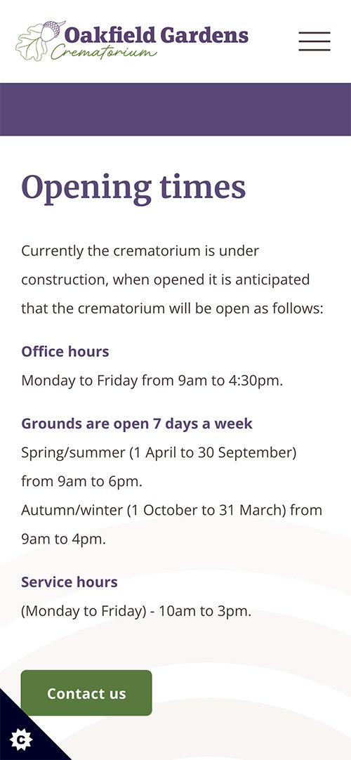 Oakfield Gardens Crematorium — Manage My site Squarespace 
