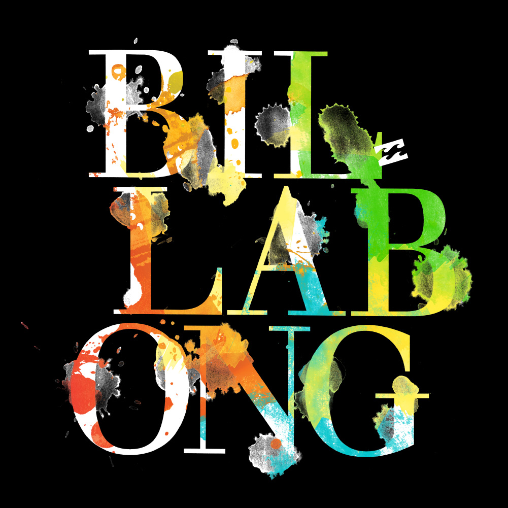 Billabong watercolor type design