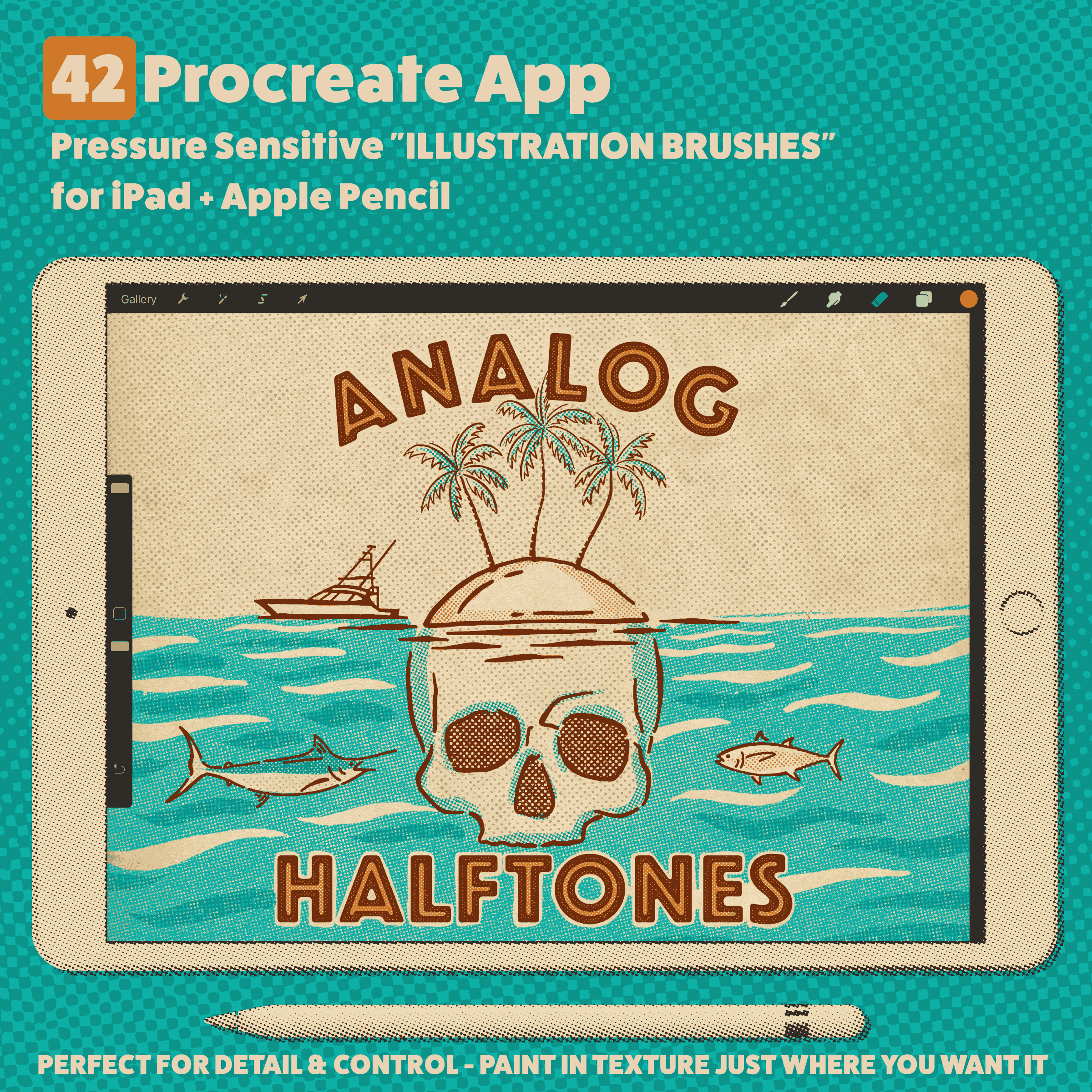 Analog Halftone Textures - Procreate for iPad