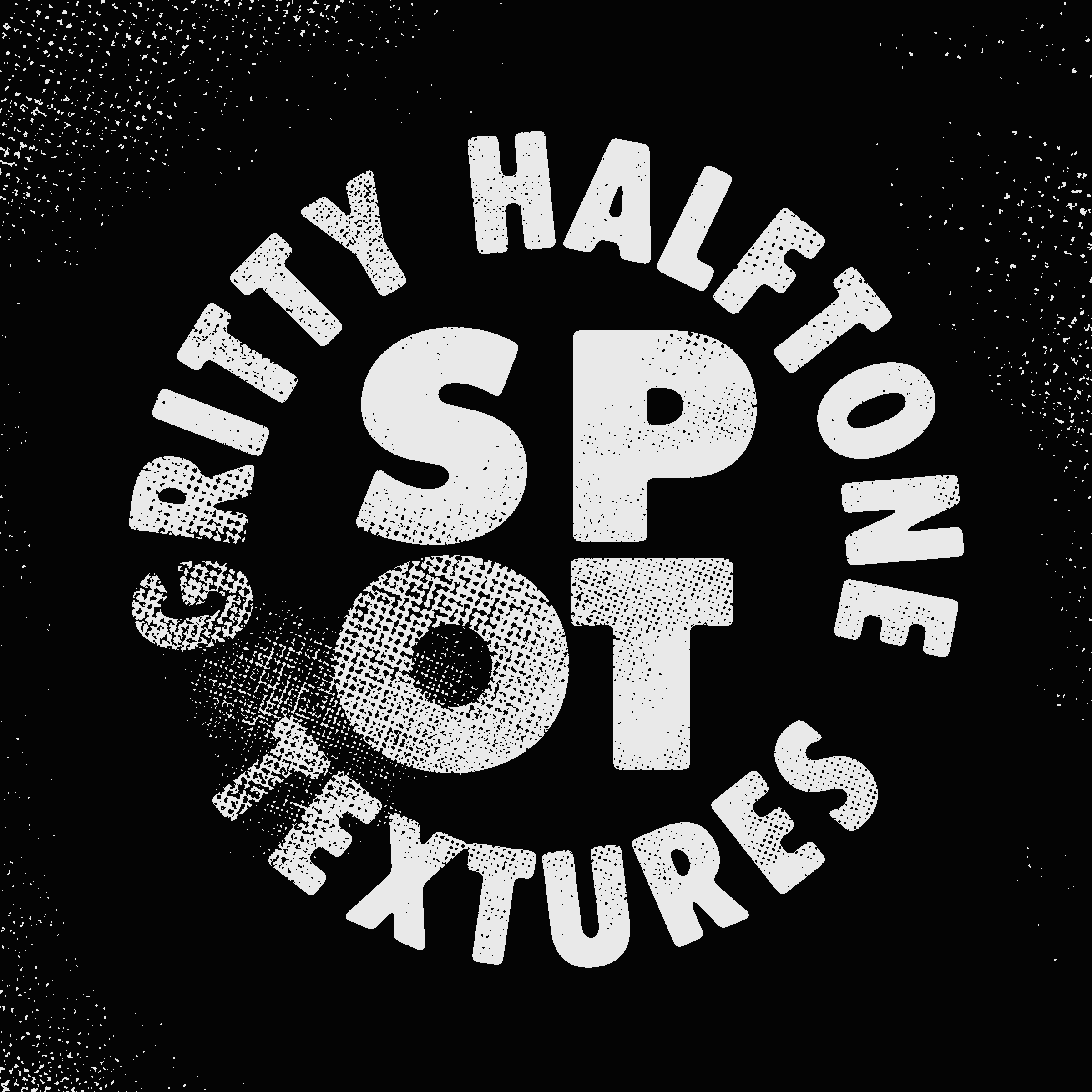 Gritty Halftone Spot Textures - Illustrator