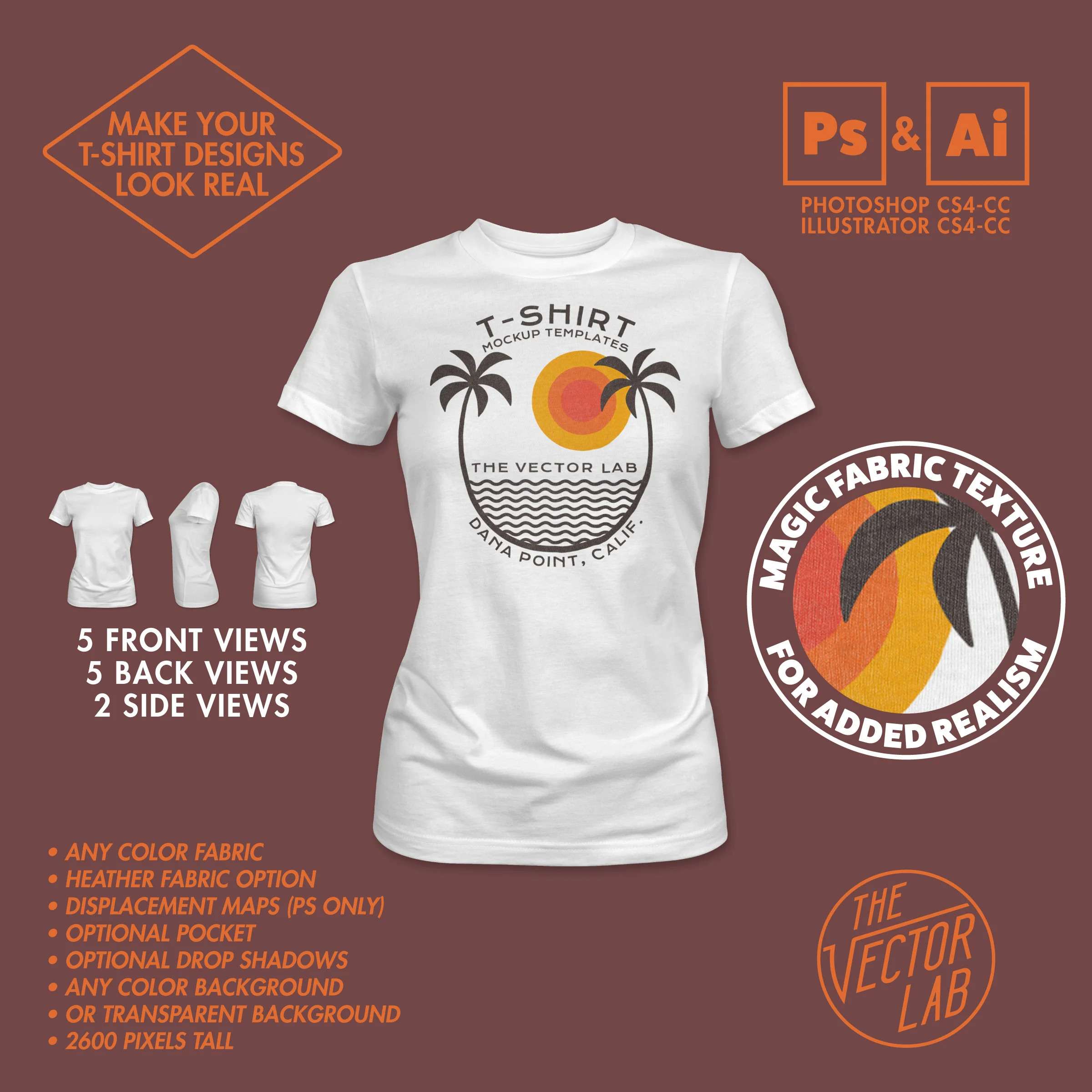 Women's T-Shirt Mockup Templates - Photoshop