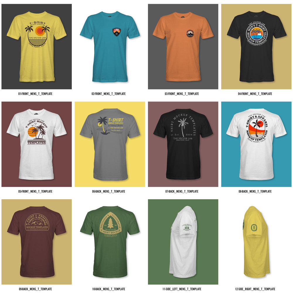 Download Men S T Shirt Mockup Templates Illustrator Ray Dombroski