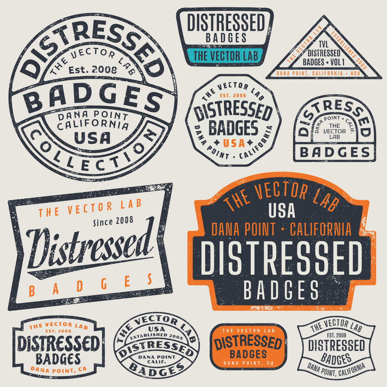 Distressed Badges for Adobe Affinity CorelDraw
