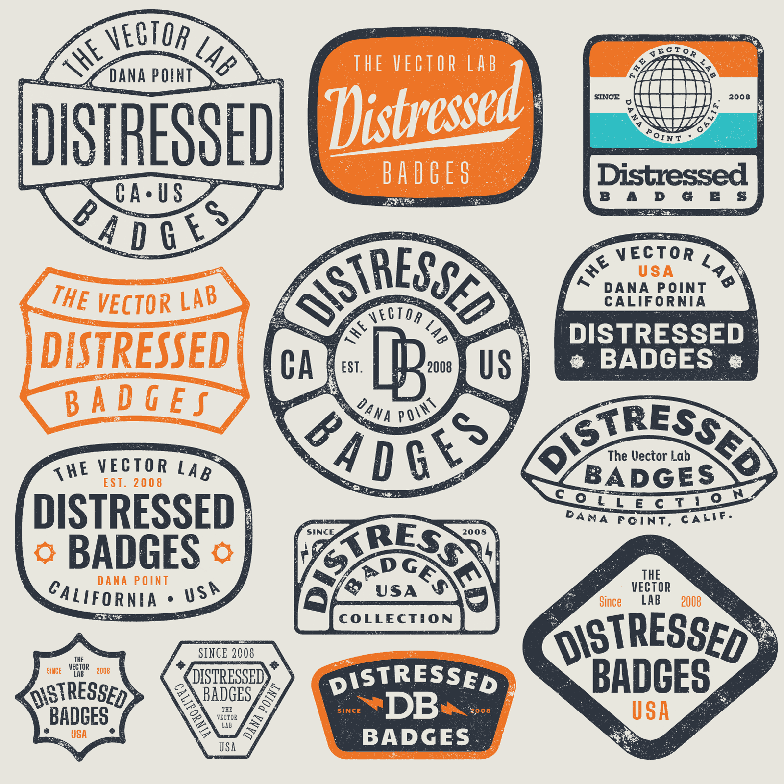 Distressed Badges for Adobe Affinity CorelDraw