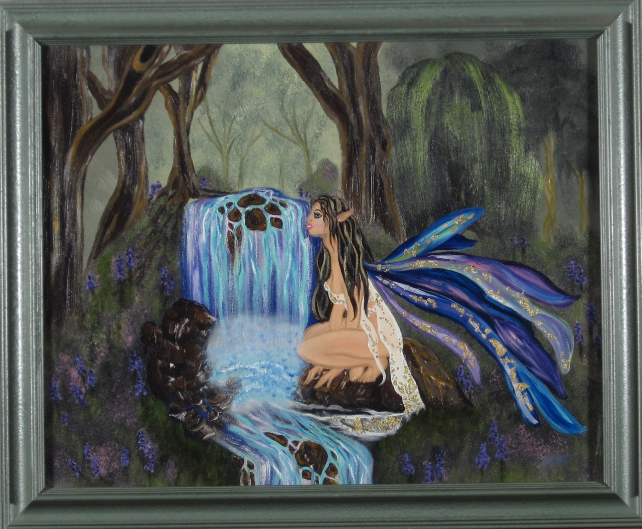 “Spock’s Spawn” Tarpentina Dunker, 2006 Acrylic on canvas The product of Spock’s feverish Vulcan rutting on planet Omicron Ceti lll, this pretty little lass patiently waits for her deadbeat dad to return from his gallivanting around the universe. Droopy wings reveal melancholy, but her plump, botoxed lips and even plumper boobies foretell a promising future on the Victoria Secret runway. K.L.