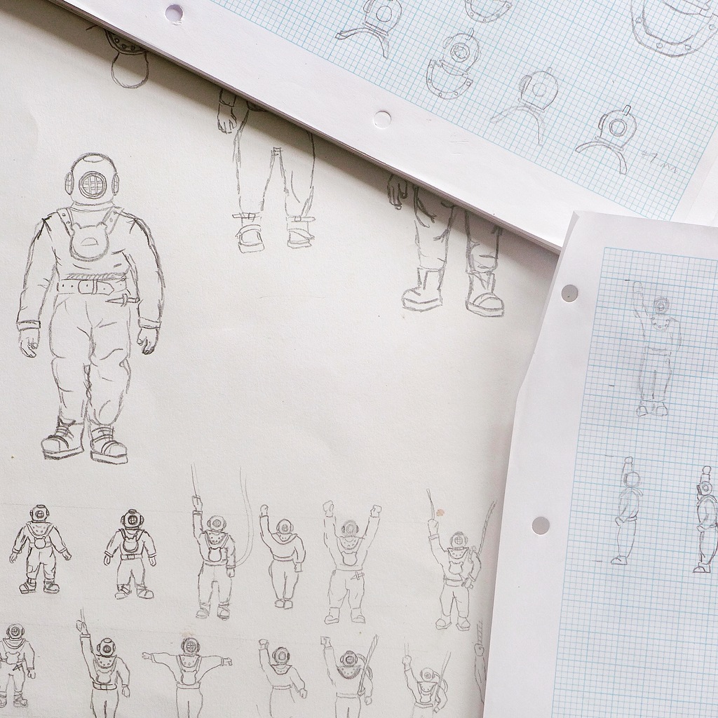 First sketches are made to work out design and proportions.
