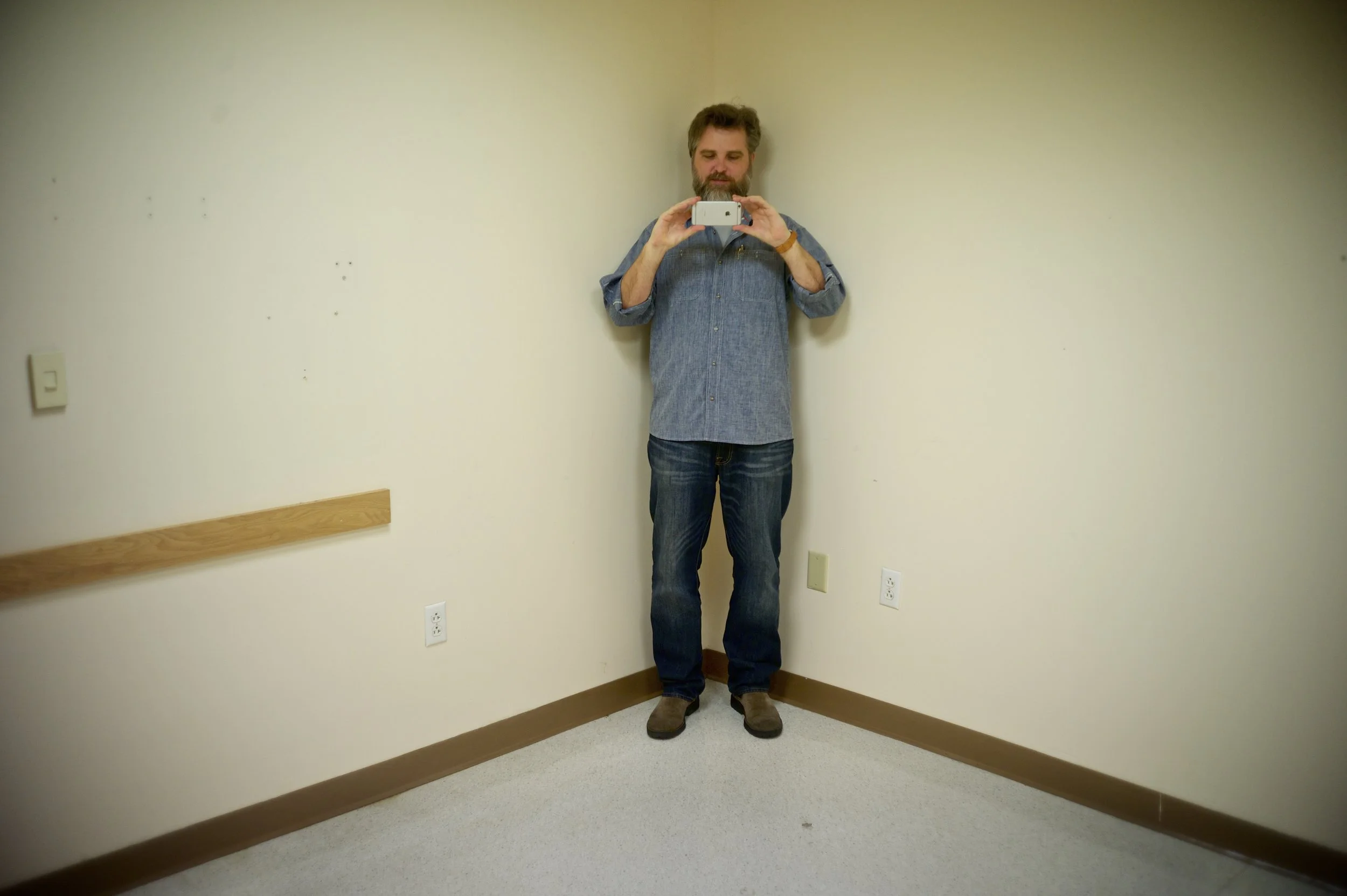 production designer, matt munn and me trying to figure it out.