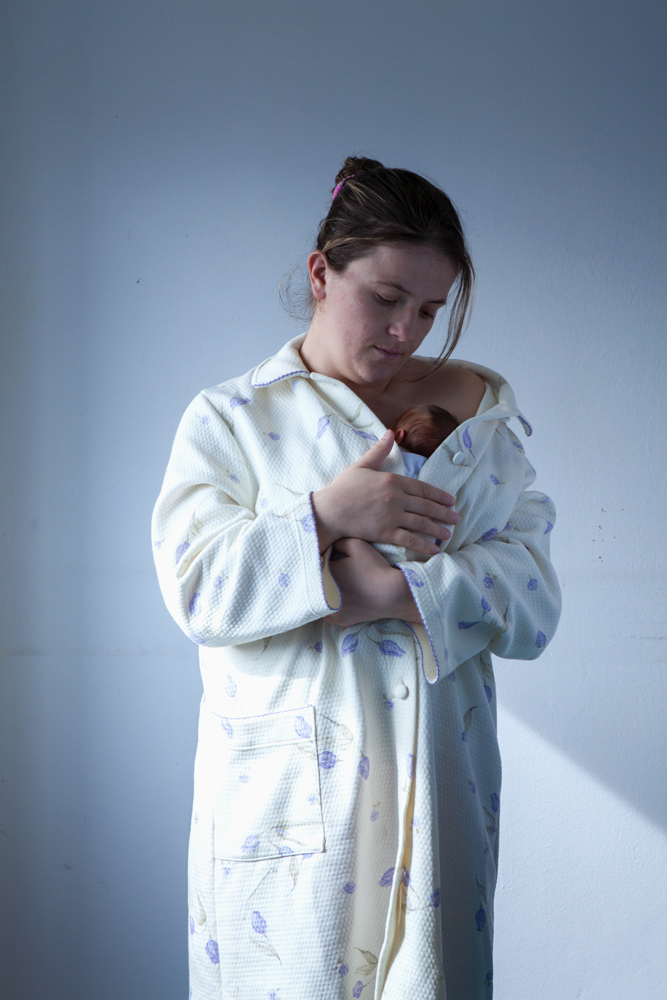 Kangaroo Mother Care, Portrait, Neonatal Intensive Care Unit, 2011, Tirana, Albania, copyright alketa misja photography